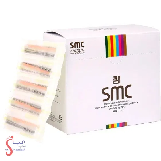 سوزن استریل طب سوزنی SMC سایز 50×0.25 بسته 1000 عددی اورجینال کرهای